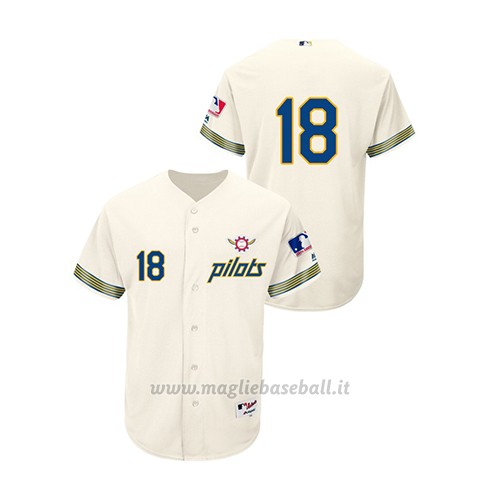 Maglia Baseball Hombre Seattle Mariners Yusei Kikuchi Turn Back The Clock 18 Autentico Cream